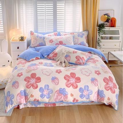 91家纺网 家纺一手货源 找家纺 （总）金鑫汇 2022新款牛奶绒四件套系列