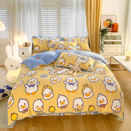 91家纺网 家纺一手货源 找家纺 （总）金鑫汇 2022新款牛奶绒四件套系列