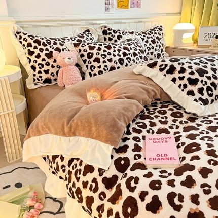 91家纺网 家纺一手货源 找家纺 （总）川悦生活 2022新款韩版花边牛奶绒四件套