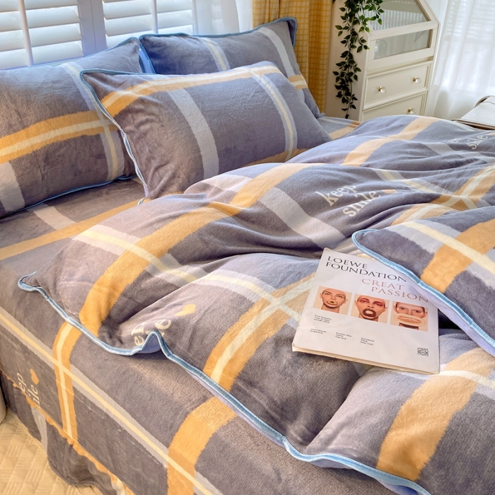 91家纺网 家纺一手货源 找家纺 金鑫汇 2022新款牛奶绒四件套系列 初遇