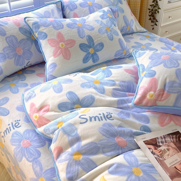 91家纺网 家纺一手货源 找家纺 金鑫汇 2022新款牛奶绒四件套系列 情人恰恰