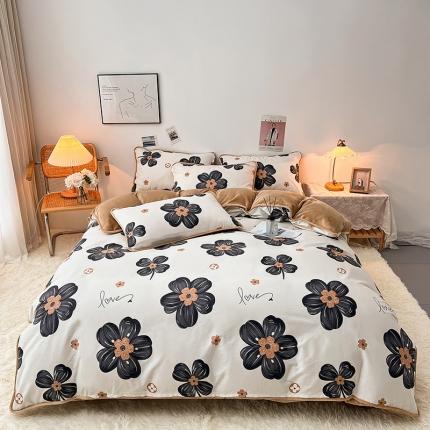 91家纺网 家纺一手货源 找家纺 （总）芃成 2022新款A棉B绒印花四件套