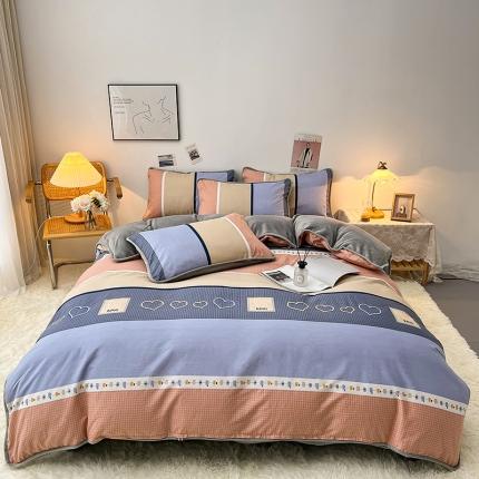 91家纺网 家纺一手货源 找家纺 （总）芃成 2022新款A棉B绒印花四件套