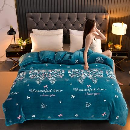 91家纺网 家纺一手货源 找家纺 2025新款9斤重加厚直播爆款牛奶绒金貂法莱绒单品被套爱慕