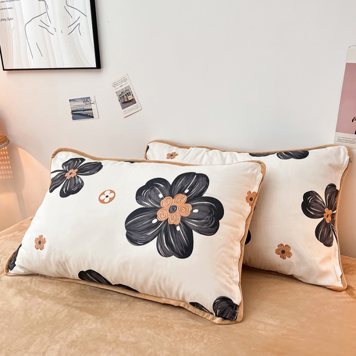 91家纺网 家纺一手货源 找家纺 芃成 2022新款A棉B绒印花四件套 沉醉花香