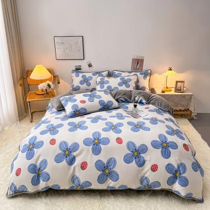 芃成 2022新款A棉B绒印花四件套 初春