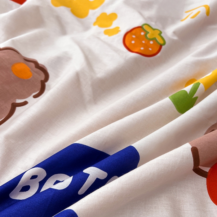 91家纺网 家纺一手货源 找家纺 芃成 2022新款A棉B绒印花四件套 达菲熊