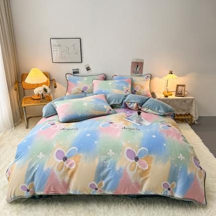 芃成 2022新款A棉B绒印花四件套 幻彩
