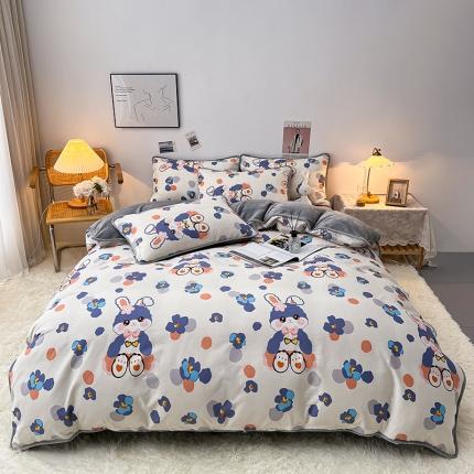 芃成 2022新款A棉B绒印花四件套 少女日记