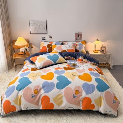 芃成 2022新款A棉B绒印花四件套 心晴