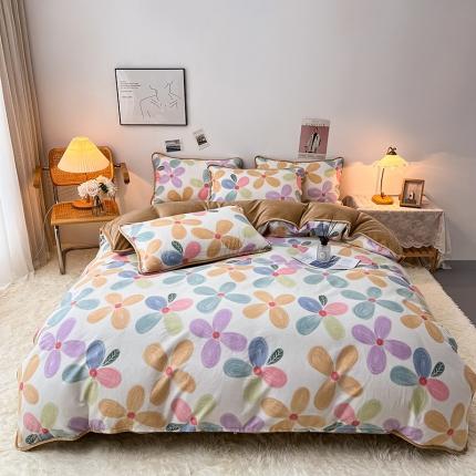 芃成 2022新款A棉B绒印花四件套 悦色