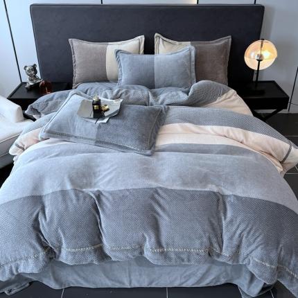 网客 2024新款泰瑞莎色织提花四件套 泰瑞莎-灰