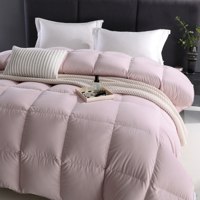 91家纺网 家纺一手货源 找家纺 俏企鹅 2025新款糥棉95羽绒被被子被芯 豆沙粉