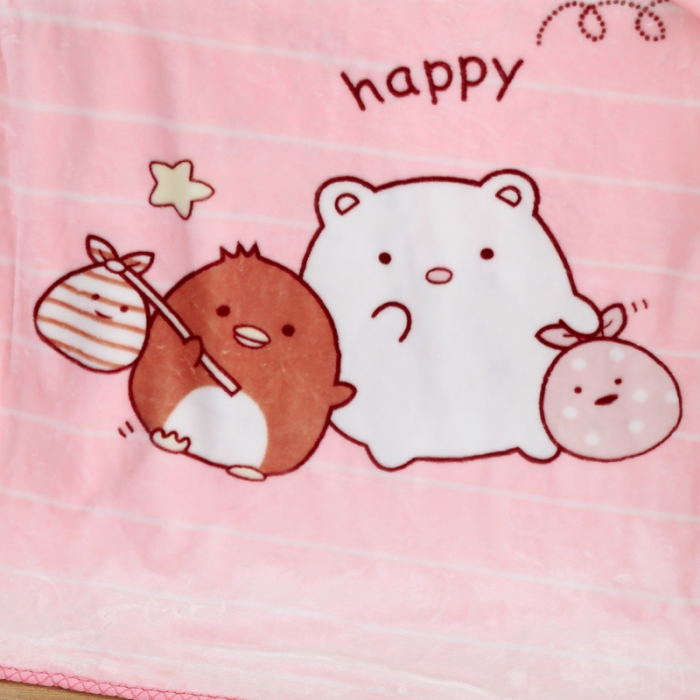 91家纺网 家纺一手货源 找家纺 云毯儿童毯婴儿宝宝毯空调毯午睡毯幼儿园双层毛毯 萌鸡小熊-粉