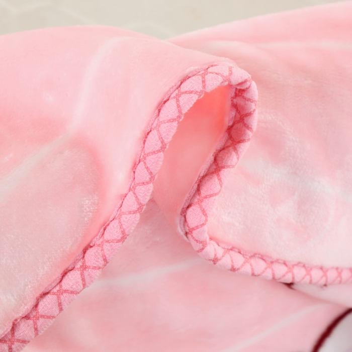 91家纺网 家纺一手货源 找家纺 云毯儿童毯婴儿宝宝毯空调毯午睡毯幼儿园双层毛毯 萌鸡小熊-粉