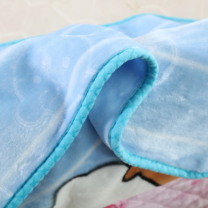 91家纺网 家纺一手货源 找家纺 云毯儿童毯婴儿宝宝毯空调毯午睡毯幼儿园双层毛毯 萌鸡小熊-蓝