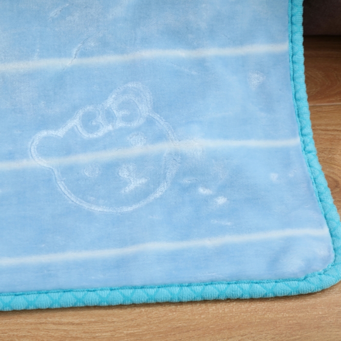 91家纺网 家纺一手货源 找家纺 云毯儿童毯婴儿宝宝毯空调毯午睡毯幼儿园双层毛毯 萌鸡小熊-蓝