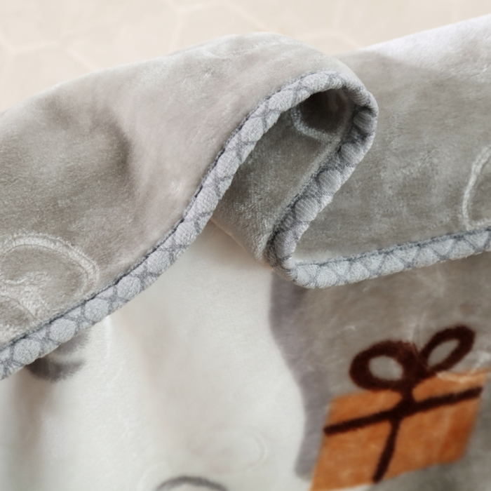 91家纺网 家纺一手货源 找家纺 云毯儿童毯婴儿宝宝毯空调毯午睡毯幼儿园双层毛毯 雪花熊-灰
