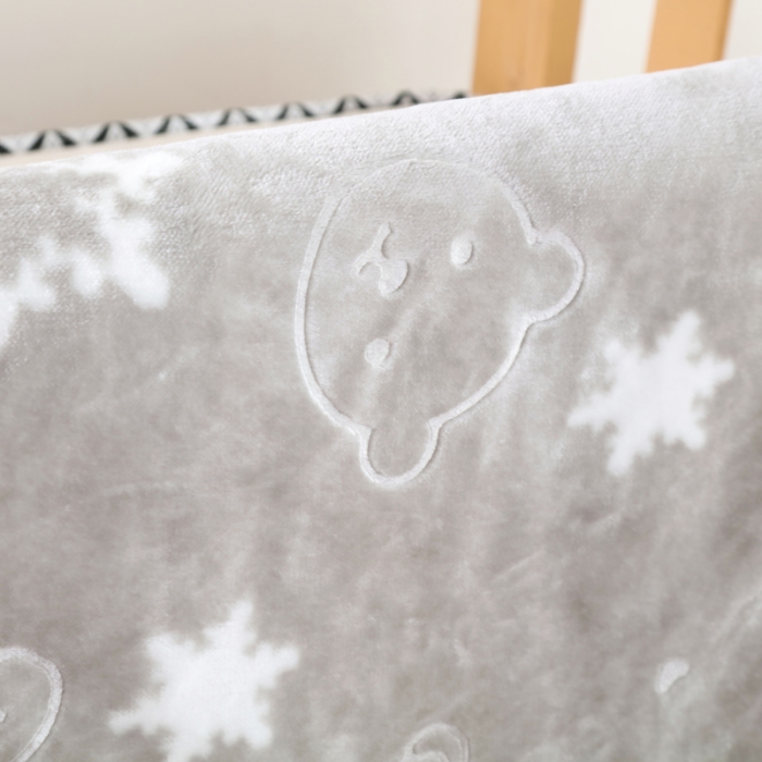 91家纺网 家纺一手货源 找家纺 云毯儿童毯婴儿宝宝毯空调毯午睡毯幼儿园双层毛毯 雪花熊-灰