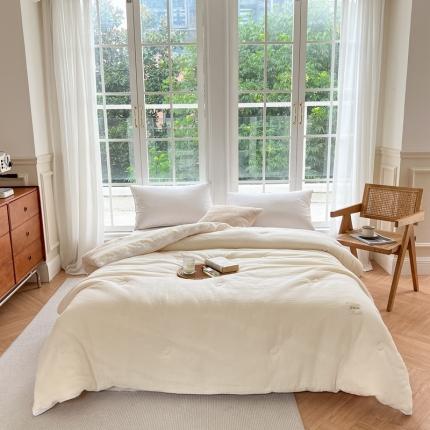 91家纺网 家纺一手货源 找家纺 总 本希 新款全棉双层纱A类抗菌30%大豆被芯-棚拍图