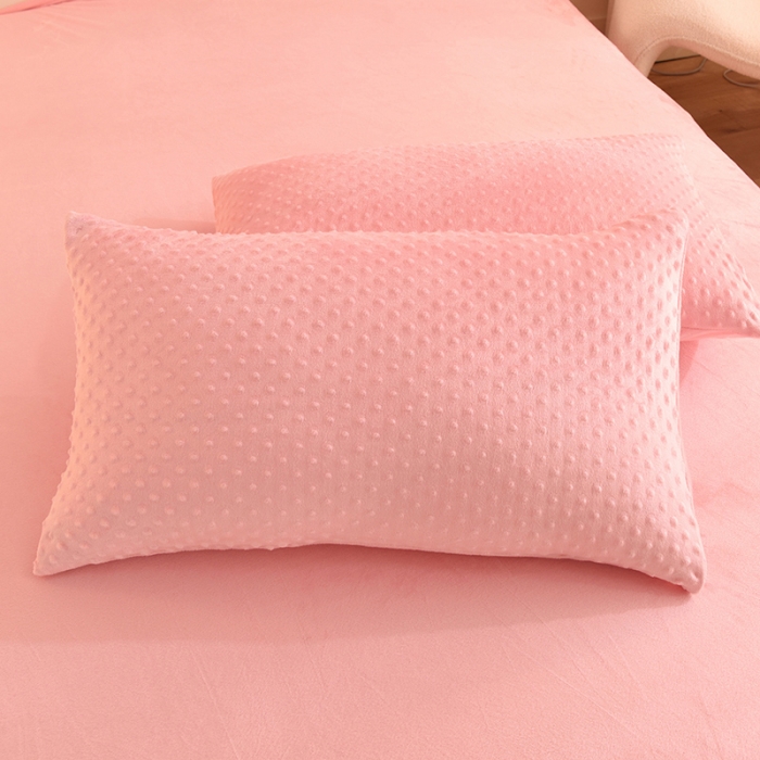 91家纺网 家纺一手货源 找家纺 艾米家居  2022新款秋冬豆豆绒宝宝绒四件套 玉色