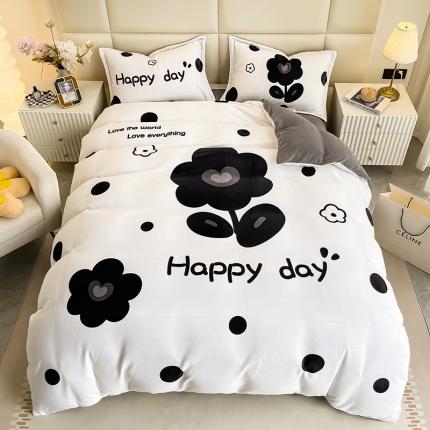 91家纺网 家纺一手货源 找家纺 （总）2022懒猫家纺大版卡通印花牛奶绒四件套