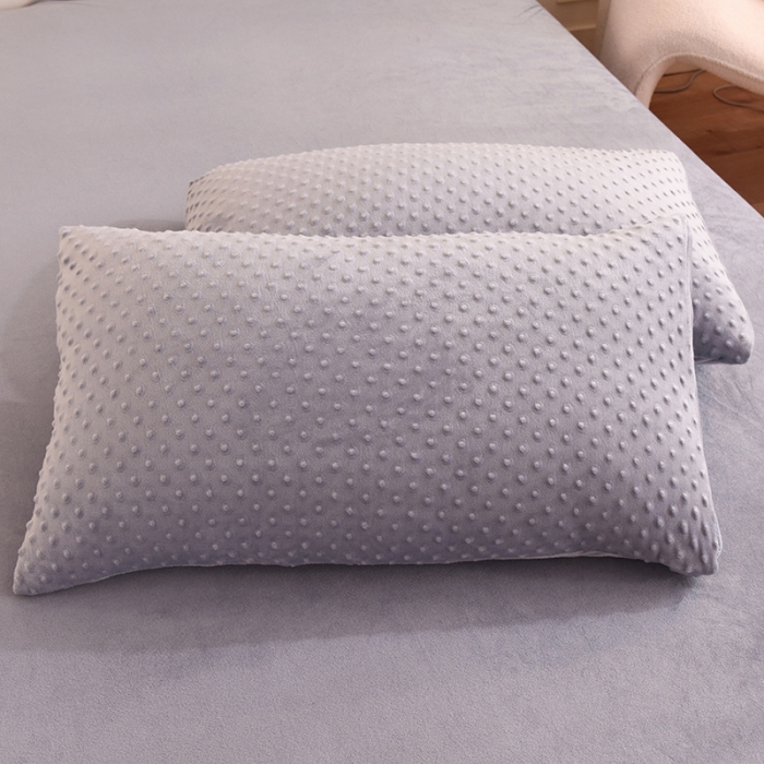 91家纺网 家纺一手货源 找家纺 艾米家居  2022新款秋冬豆豆绒宝宝绒四件套 灰