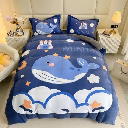 91家纺网 家纺一手货源 找家纺 （总）2022懒猫家纺大版卡通印花牛奶绒四件套