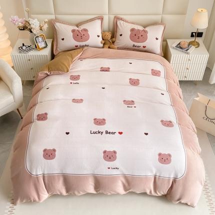 91家纺网 家纺一手货源 找家纺 （总）2022懒猫家纺大版卡通印花牛奶绒四件套