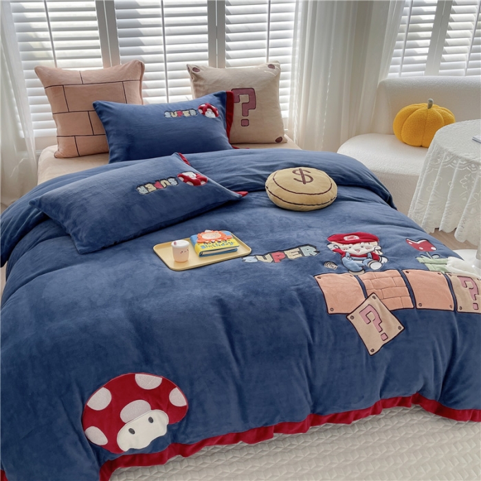 91家纺网 家纺一手货源 找家纺 （总）星野2022新款高克重全消光秋冬绒牛奶绒四件套