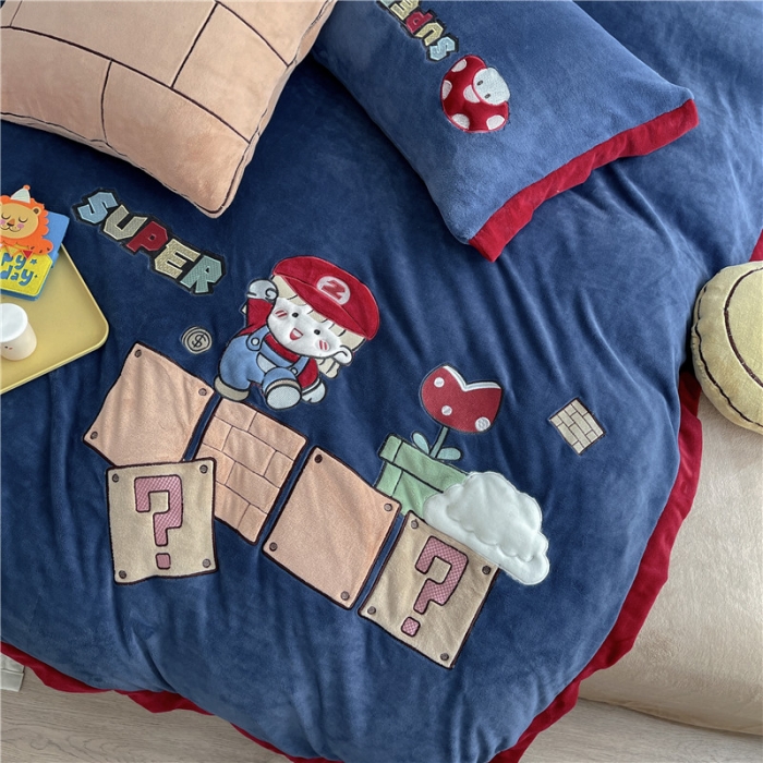 91家纺网 家纺一手货源 找家纺 （总）星野2022新款高克重全消光秋冬绒牛奶绒四件套