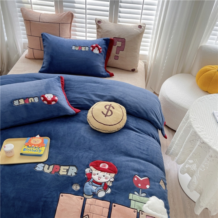 91家纺网 家纺一手货源 找家纺 （总）星野2022新款高克重全消光秋冬绒牛奶绒四件套