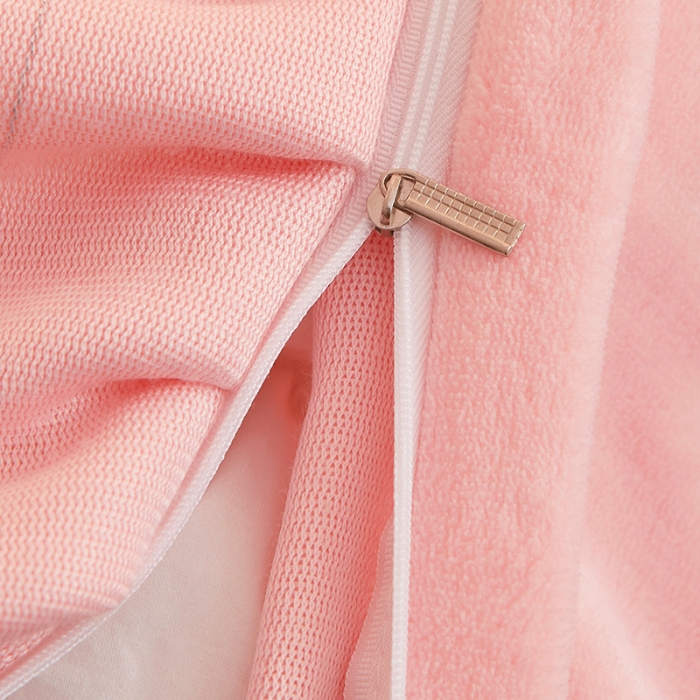 91家纺网 家纺一手货源 找家纺 艾晶美2022纯色牛奶绒四件套韩版花边四件套床裙四件套仙女粉