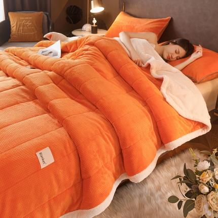 91家纺网 家纺一手货源 找家纺 总莱登卡奴 2022新款华芙绒北极绒三层夹棉绗绣加厚毛毯盖毯