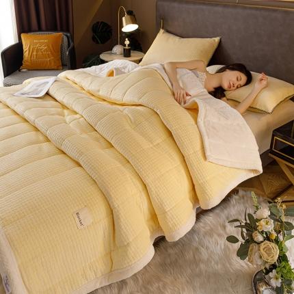 91家纺网 家纺一手货源 找家纺 总莱登卡奴 2022新款华芙绒北极绒三层夹棉绗绣加厚毛毯盖毯