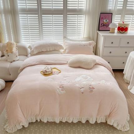 馨蕊家居 2022新款秋冬刺绣轻奢煦暖绒四件套-可可小姐