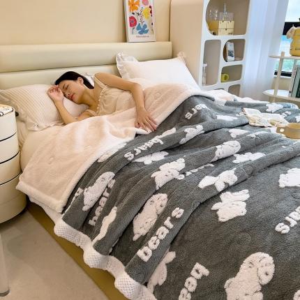 91家纺网 家纺一手货源 找家纺 总慕木家纺2025新款保暖A类阳离子提花牛奶绒三层夹棉复合毯