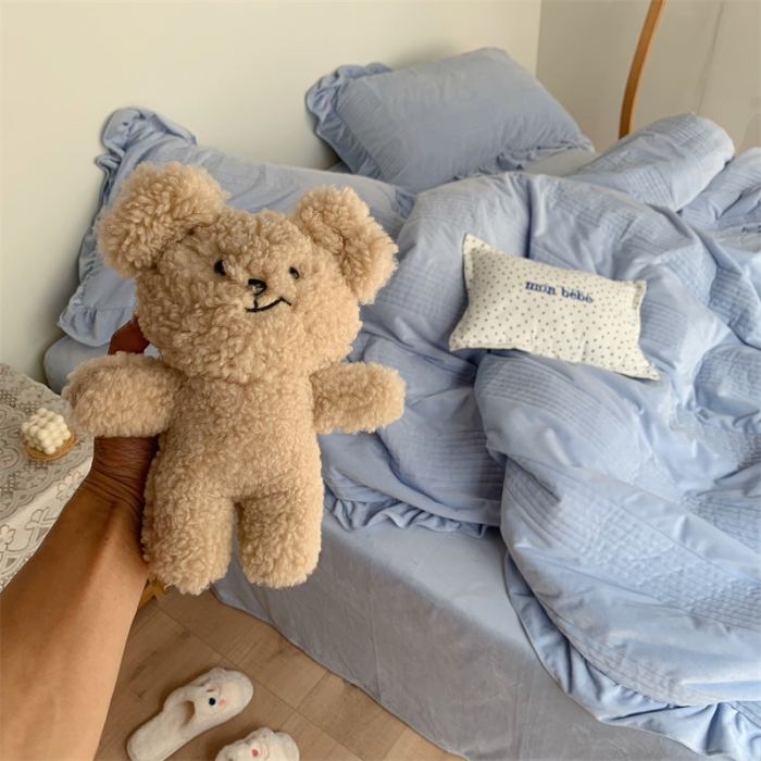 91家纺网 家纺一手货源 找家纺 六巷胡同 2022新款韩国博主同款婴儿绒四件套 雾霾蓝