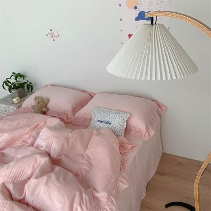 六巷胡同 2022新款韩国博主同款婴儿绒四件套 浅橘粉