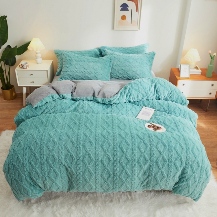 91家纺网 家纺一手货源 找家纺 （总）吾秀家居 2022新款舒棉绒提花四件套