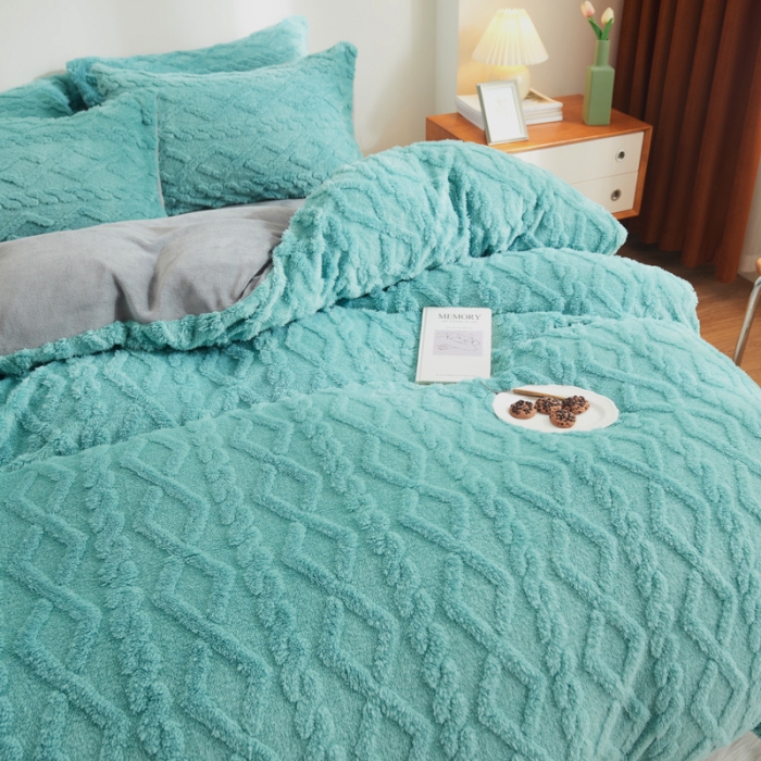 91家纺网 家纺一手货源 找家纺 （总）吾秀家居 2022新款舒棉绒提花四件套