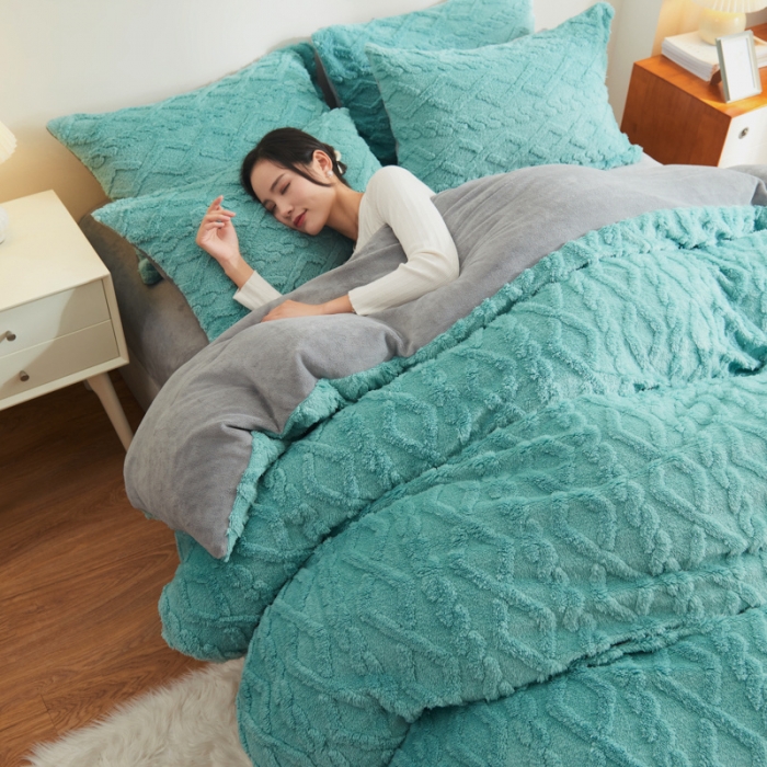 91家纺网 家纺一手货源 找家纺 （总）吾秀家居 2022新款舒棉绒提花四件套