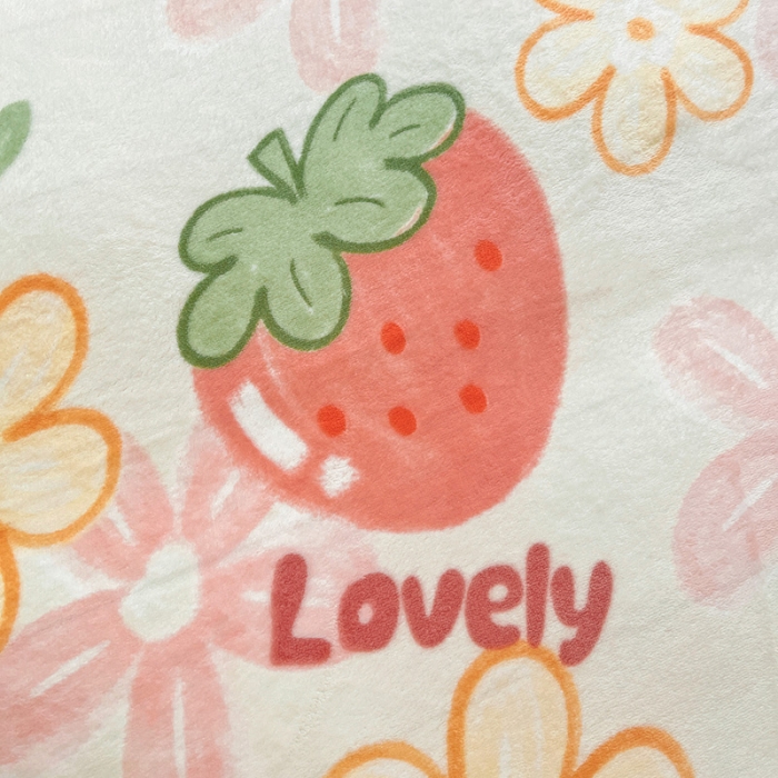 91家纺网 家纺一手货源 找家纺 慕尚 2022新款牛奶绒保暖单被套 大草莓