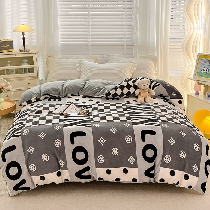 91家纺网 家纺一手货源 找家纺 慕尚 2022新款牛奶绒保暖单被套 杜比