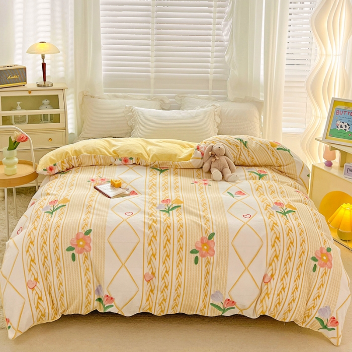 91家纺网 家纺一手货源 找家纺 慕尚 2022新款牛奶绒保暖单被套 静谧