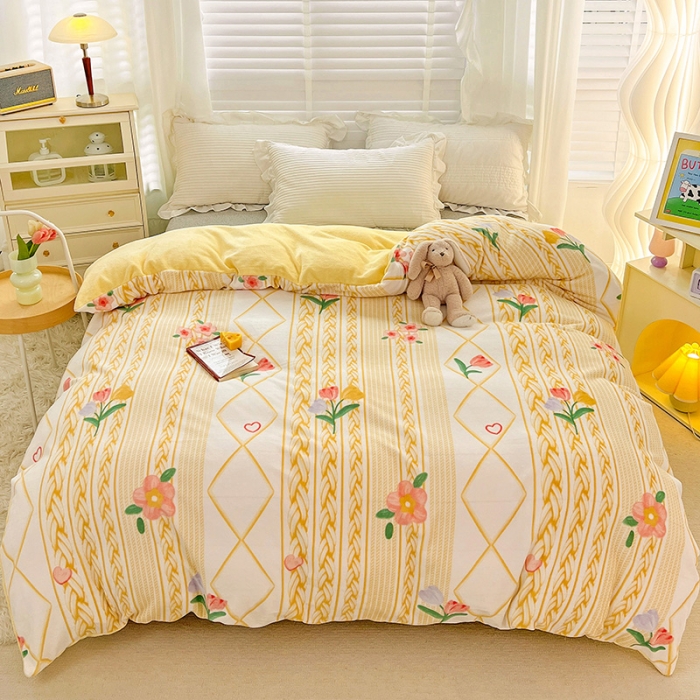 91家纺网 家纺一手货源 找家纺 慕尚 2022新款牛奶绒保暖单被套 静谧