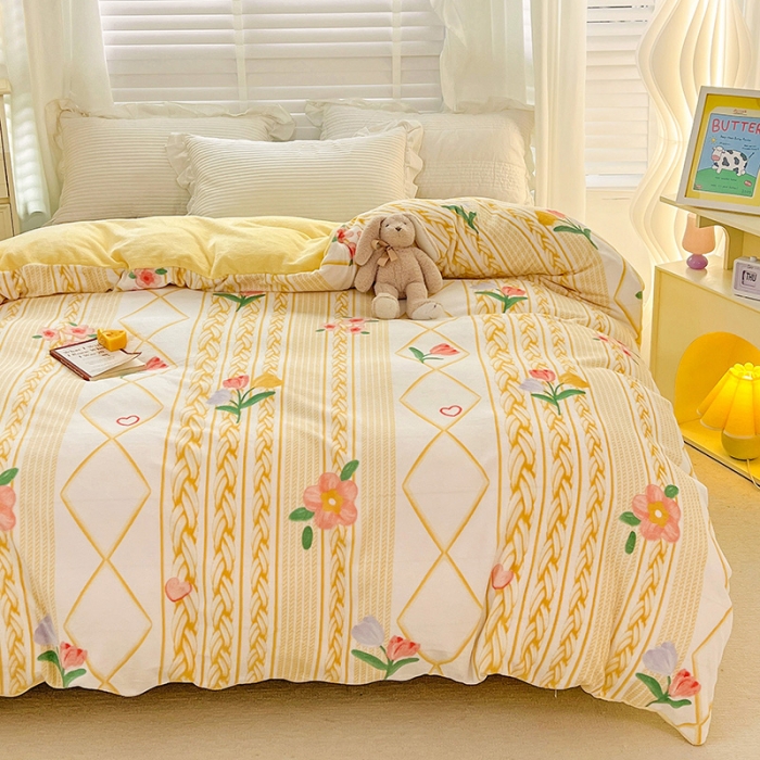 91家纺网 家纺一手货源 找家纺 慕尚 2022新款牛奶绒保暖单被套 静谧