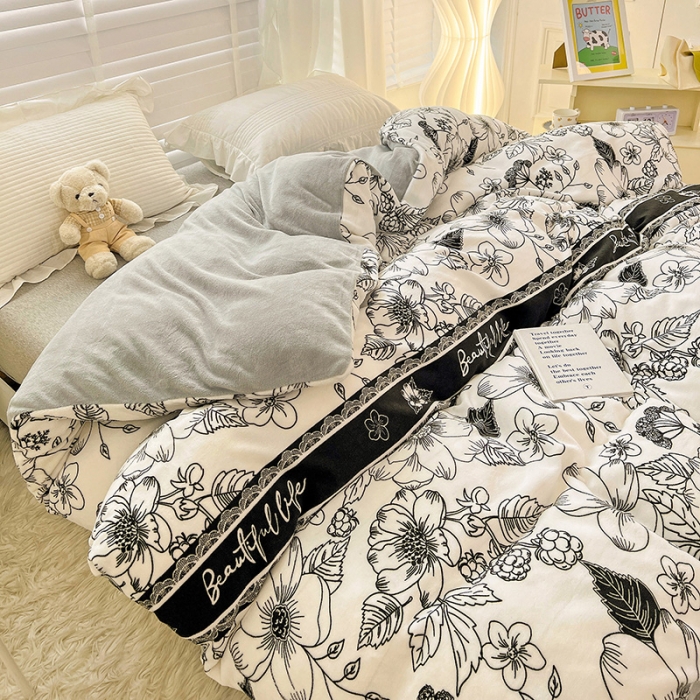 91家纺网 家纺一手货源 找家纺 慕尚 2022新款牛奶绒保暖单被套 丽莎