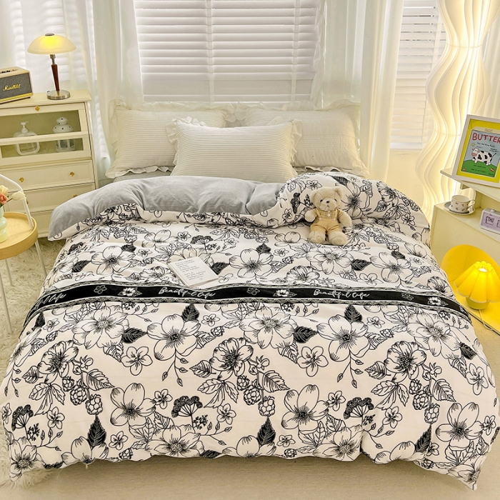 91家纺网 家纺一手货源 找家纺 慕尚 2022新款牛奶绒保暖单被套 丽莎