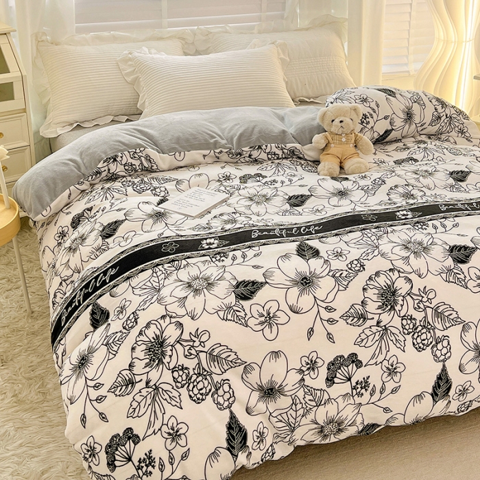 91家纺网 家纺一手货源 找家纺 慕尚 2022新款牛奶绒保暖单被套 丽莎